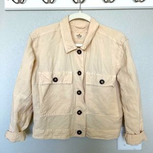Marine Layer Women’s Holland Crop Jacket in Natural size small